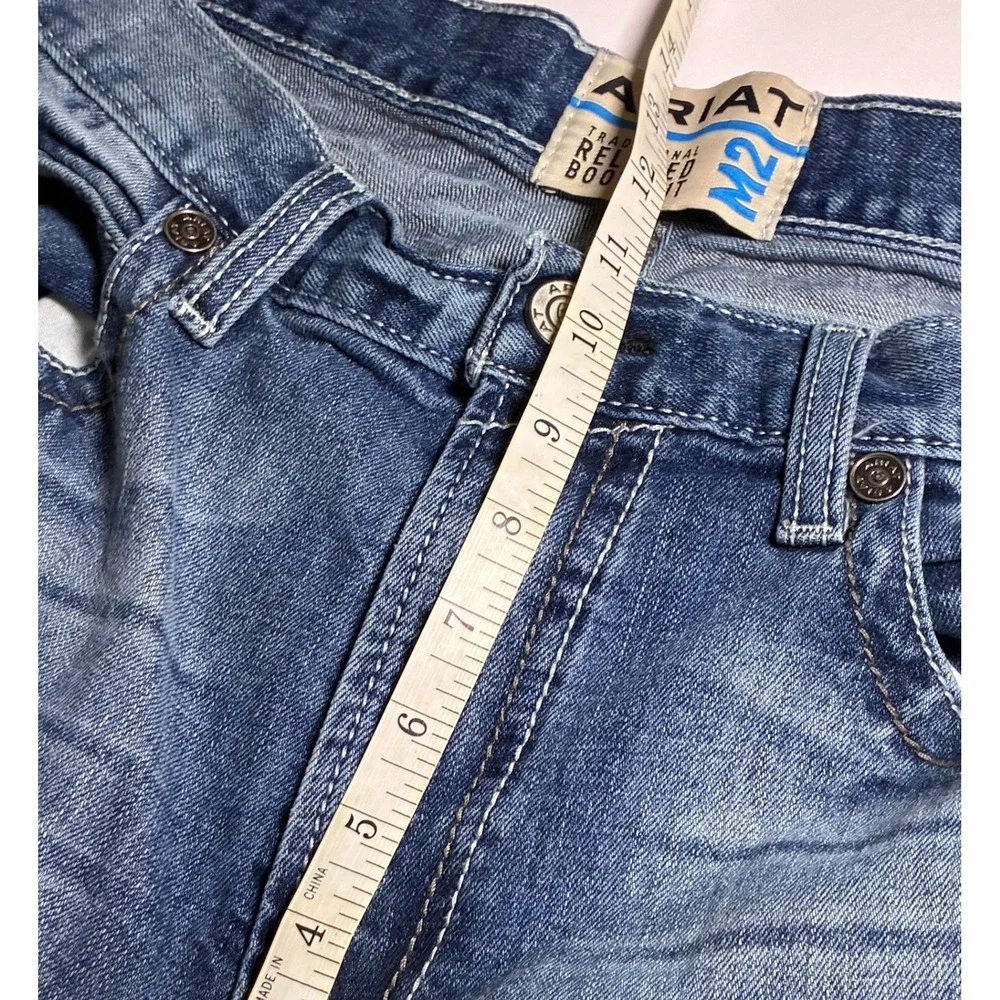 Ariat M2 Relaxed Bootcut Jeans Mens 36x30 Blue Shasta Stirling Straight Leg - Picture 7 of 8